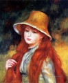 girl with a straw hat Pierre Auguste Renoir